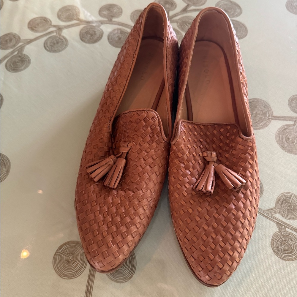 Nisolo Brown Woven Leather Loafers